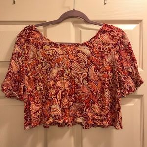 Paisley Patterned Crop Top